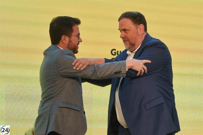 Junqueras respalda a Aragonès como líder de ERC y asegura su reelección.