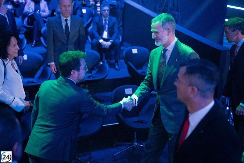 El MWC 2024 abre con la presencia del Rey, Sánchez y Aragonès.