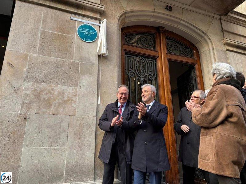 Collboni rinde homenaje a Ildefons Cerdà con la inauguración de una placa que celebra su legado urbanístico.