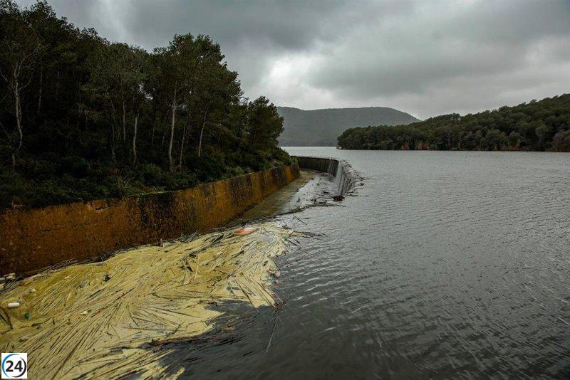 Aumento de medio punto en las reservas de agua de las cuencas internas de Cataluña gracias a las lluvias del lunes.