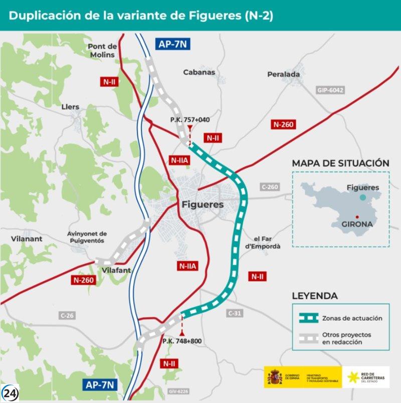 La variante de Figueres (Girona) contará con un proyecto de ampliación de la N-2, con una inversión de 118,2 millones.