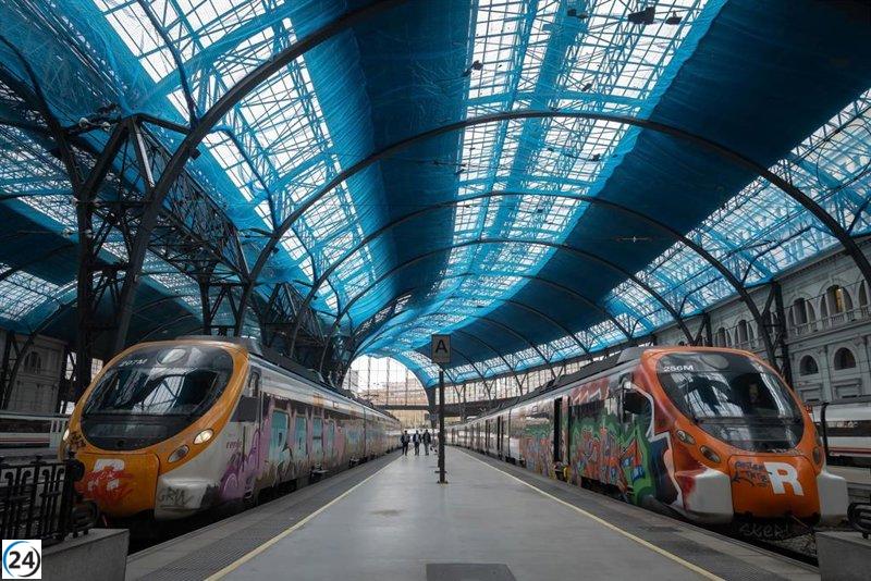 Retrasos de media hora en las líneas R14, R15, R16 y R17 de Rodalies debido a un tren de carga con fallos.