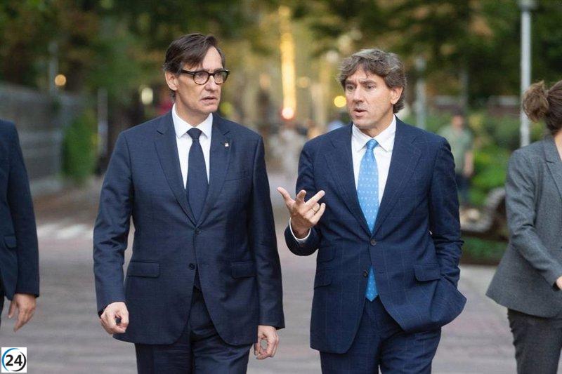 Andueza e Illa presentan su propuesta progresista para fortalecer la convivencia y los derechos en Euskadi y Cataluña.