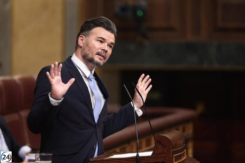 Rufián pide a Junts claridad si deciden oponerse a la nueva financiación.