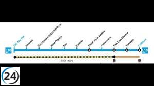 Cierre de la L10 Sud del Metro por obras durante la Semana Santa.