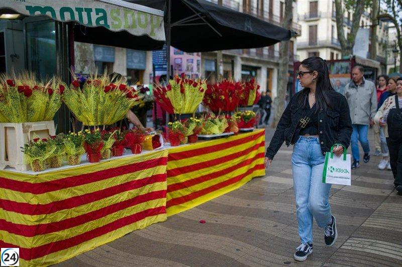 Floristas venden 6 millones de rosas en Sant Jordi y denuncian intrusismo.