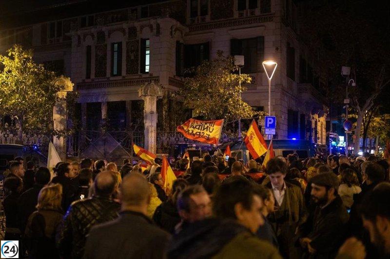 Manifestación en Barcelona contra la amnistía llega a su fin
