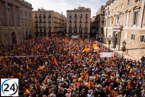 Multitudinaria protesta en Barcelona contra la amnistía logra una asistencia de 6.500 personas, según fuentes policiales.