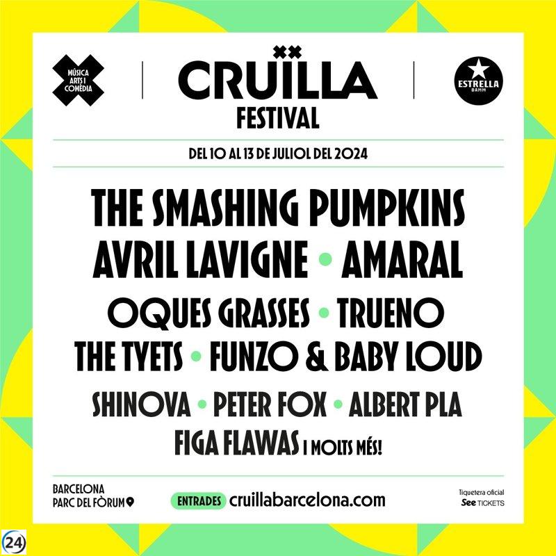 The Cruïlla Festival unveils star-studded lineup: The Smashing Pumpkins, Avril Lavigne, Amaral, and Trueno!