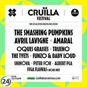 The Cruïlla Festival unveils star-studded lineup: The Smashing Pumpkins, Avril Lavigne, Amaral, and Trueno!